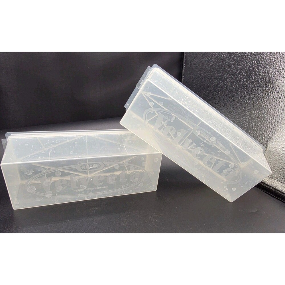 Kraft Velveeta Cheese Keeper Clear Plastic 2 lb. Storage Container Box Lot of 2